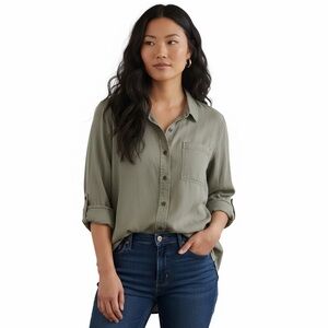 Knox Rose Light Tan Casual Button-Down Shirt XXL